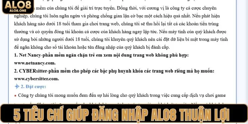 5 tiêu chí giúp đăng nhập ALO8 thuận lợi
