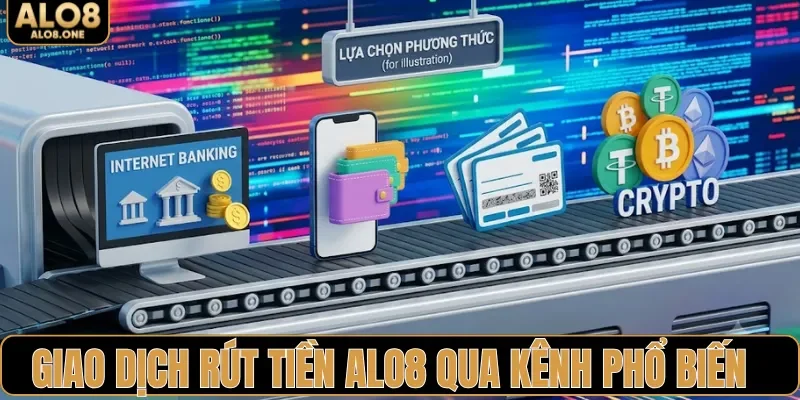 Giao dịch rút tiền ALO8 qua các kênh phổ biến
