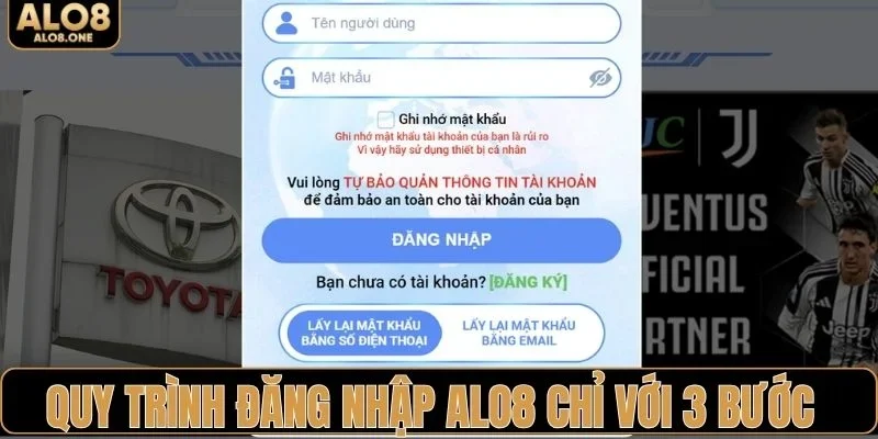 Quy trình đăng nhập ALO8 chỉ với 3 bước